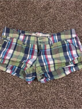 Y2K Plaid Hollister Vintage Cotton Plaid Women’s Shorts - Green Multi